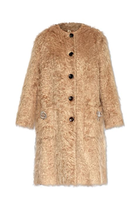 gucci wool mohair printed|Gucci coats for women.